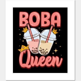 Funny Boba Queen Kawaii Bubble Tea Boba Anime Posters and Art